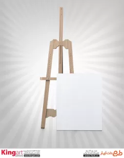 دانلود رایگان موکاپ بوم نقاشی چوبی روی سه پایه چوبی به صورت لایه باز با فرمت psd جهت پیش نمایش بوم و تخته شاسی