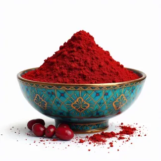 عکس هوش مصنوعی پودر سماق در کاسه عکس حرفه ای سماق سفره هفت سین