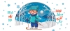 دانلود ماگ آذر ماهی لایه باز شامل تصویرسازی پسر و وکتور برف جهت چاپ حرارتی روی لیوان و ماگ متولد پاییز