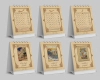 طرح تقویم رومیزی باستانی شامل نقاشی مینیاتوری شاهنامه جهت چاپ تقویم ملی 1403 رومیزی