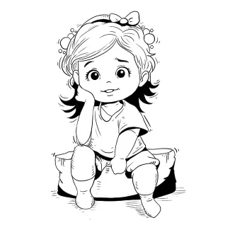 تصویرسازی دختر بچه با فرمت psd و فتوشاپ