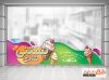 طرح برچسب بستنی فروشی شامل وکتور بستنی قیفی جهت چاپ استیکر مغازه آبمیوه و بستنی فروشی
