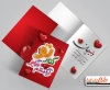 کارت پستال لایه باز عاشقانه شامل وکتور قلب جهت چاپ کارت پستال تبریک ولنتاین و کارت پستال عاشقانه