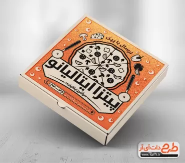 فایل لایه باز جعبه پیتزا شامل وکتور قارچ جهت استفاده برای بسته بندی و جعبه پیتزا به صورت تک رنگ