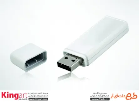 طرح قابل ویرایش موکاپ USB به صورت لایه باز با فرمت psd جهت پیش نمایش برچسب فلش مموری